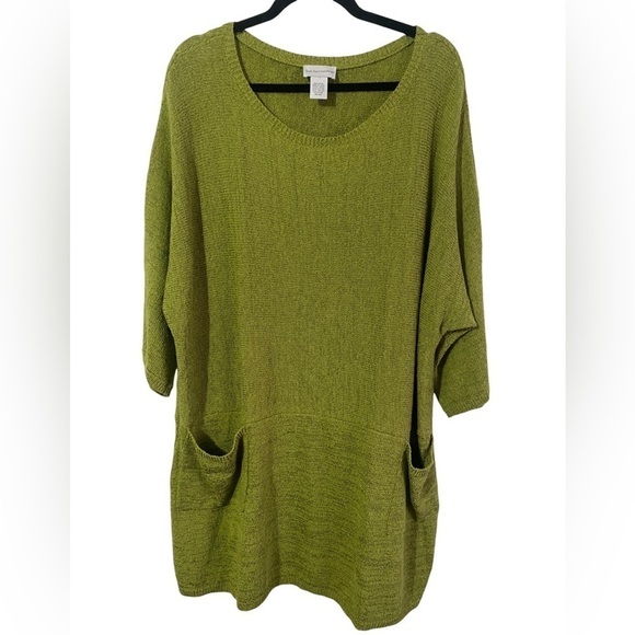 SOFT SURROUNDINGS Green Tunic Sweater Dress One Size - Picture 1 of 3
